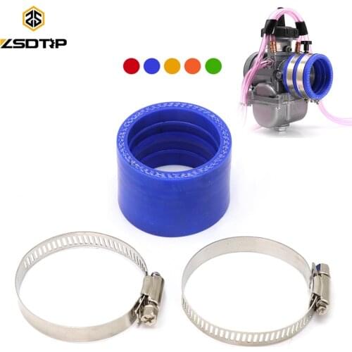 ZSDTRP 45mm Carburetor Rubber Adapter Intake Manifold For Keihin PWK 34mm 36mm 38mm 40mm 42mm Carb Rubber Inlet Manifold
