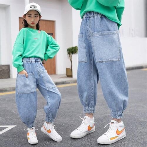Teenage Girls Summer Pants 2021 Casual Fashion Loose Sport Pants Kids Wide Leg Pants Children Trousers 6 8 10 12 14 Years