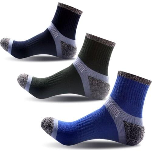 Fitness Running Bike Cycling Outdoor Mens Socks Soft Cotton Breathable Absorb Sweat Non-slip Compression Socks Trekking Socks