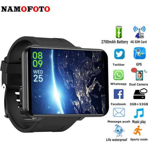 2.86 Inch Screen 4G Smartwatch 2700mAh 32GB ROM 3GB RAM SIM Card GPS 5MP HD Camera Waterproof Sports Tracker Mens Smart Watches
