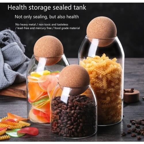 2021 new Borosilicate Transparent Lead-Free Glass Sealed Can Storage Tank Grains Storage Jar Creative Cork Tea Containers
