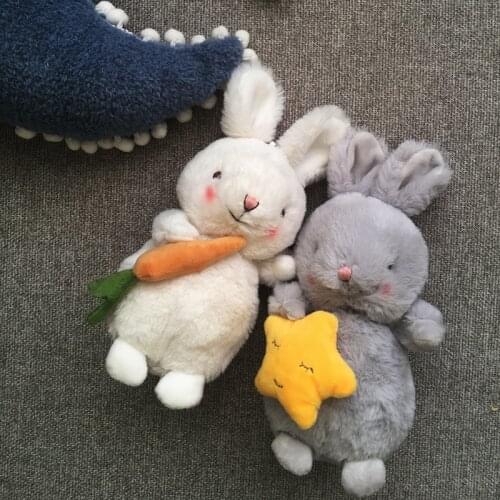 New Huggable 22cm Super Kawaii Rabbit Plush Toys Cute Carrot Star Bunny Stuffed Soft Appease Pillow Dolls Kids Birthday Gift