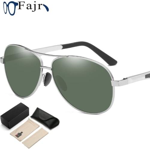 Polarized Glasses Men Sunglasses With Hard Box Luxury Brand Designer Pilots Golden Shades Leather Case Driving Eyeglass Vintage