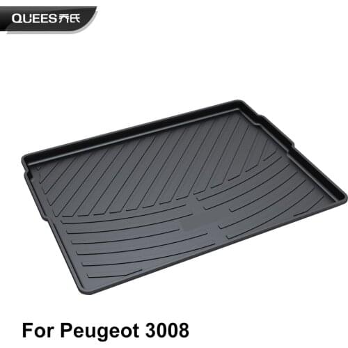 QUEES Custom Fit Cargo Liner Boot Tray Trunk Mat for Peugeot 3008 Mk1 Mk2 2009 2010 2011 2012 2013 2014 2015 2016 2017 2018