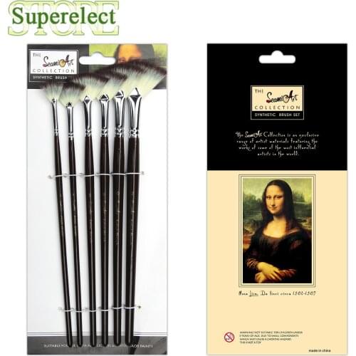 SeamiArt Fan shaped Nylon Hair Gouache Watercolor Paint Brush Set for School Painting Drawing Painting Brush Art Supplies