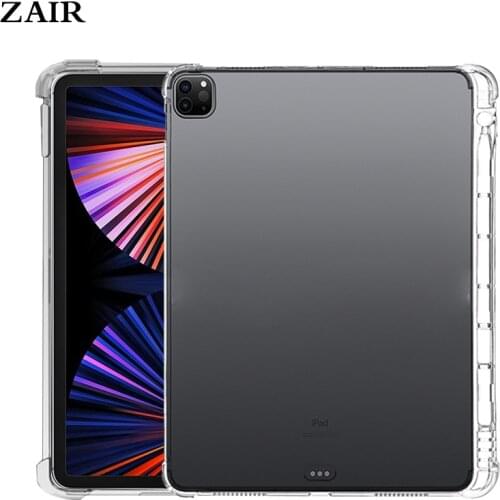 Silicone Case For iPad Pro 12.9 2021 A2379 A2461 Cover With Pencil Holder For iPad Pro 12.9 2018 2020 2021 Ultra Slim Soft Shell