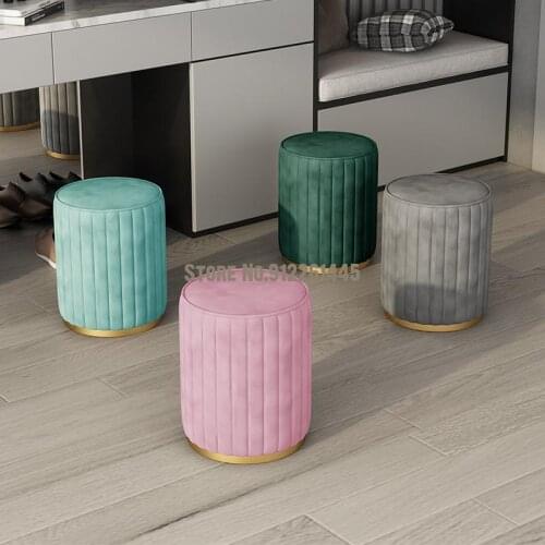 Nordic Household Shoe Changing Stool Living Room Sofa Stool Net Red Fabric Coffee Table Low Stool Simple Dressing Stool