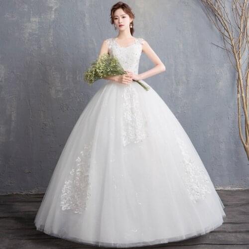 Wedding Dress Lace Up New Bride Simple Embroidery Wedding Dresses Princess Dream Retro Dresses Ball Gowns