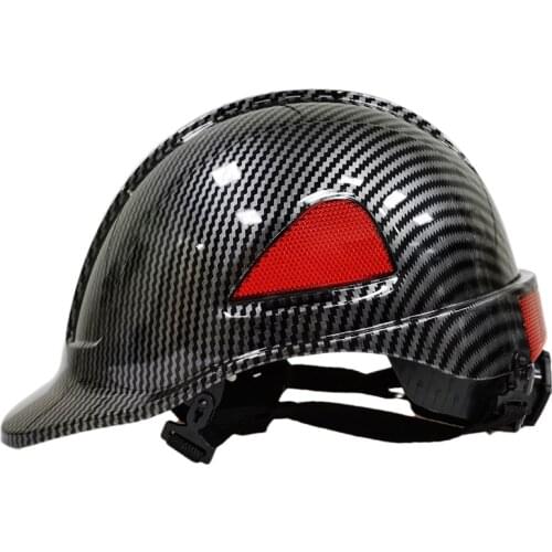 Hard Hat High-end ABS Summer Carbon Fiber Color Reflective Construction Site Safety Helmet Anti-smashing Breathable