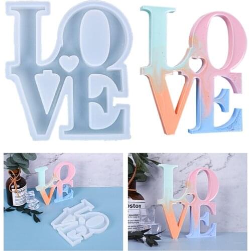 LOVE Ornaments Epoxy Resin Mold Home Decorations Silicone Mould DIY Crafts Jewelry Casting Tools