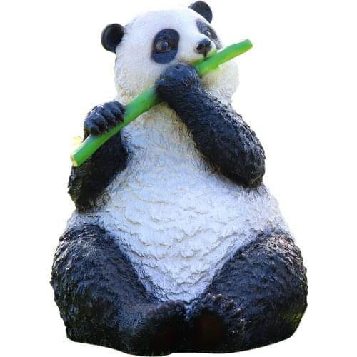 Outdoor Simulation Panda GRP Sculpture Ornaments Shopping Mall Flower Garden Landscape Sales Office Kindergarten Lawn Decoration