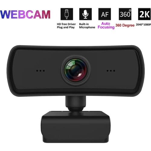 Webcam HD 2K USB Desktop Laptop Computer PC Camera Webcamera With Microphne Rotatable For Live Broadcast Video Calling Meet Work