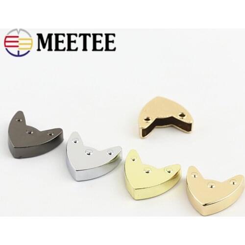 Meetee 10/20Pcs ID20mm Metal Tail Clip Stopper Screws Buckles Zipper End Hook Bag Edging Corner Shoe Buckle Cord Lock Accessory