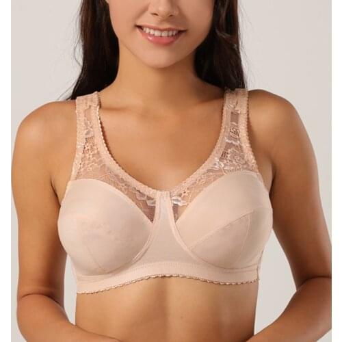 Plus Size Women Bra Ultra Thin Big Cup Wire Free Seamless Everyday Underwear Large Ladies Lace Bralette 115 120 52 E F G Black