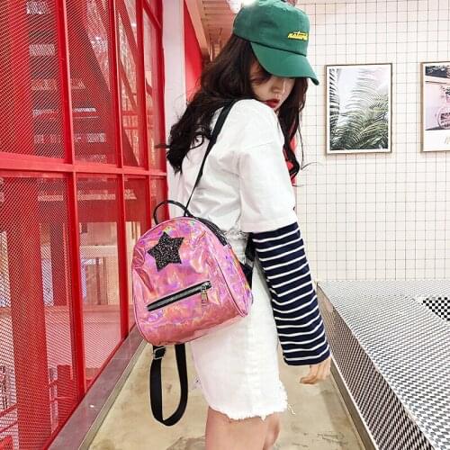 New Ladies PU Fashion Tide Backpack Student Bag Leisure Travel Womens Bag Simple All Match Shopping Girl Backpack