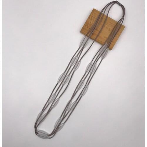 Kara&Kale Boho Fashion Jewelry Layered Necklace Gothic Sweater Chain Suede Cords Acrylic Beads Long Necklace Women Accessories