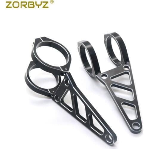 ZORBYZ 2X Motorcycle 51mm Black CNC Headlight Mount Bracket Fork Clamp For Harley Suzuki Honda Yamaha Custom
