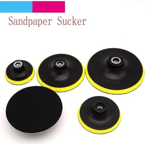 1pcs 3' - 7' Inches Sandpaper Sucker Self-adhesive Polishing Disc Pad Thread M10 M14 M16 Sticky Sponge Grinder Polishing Tool