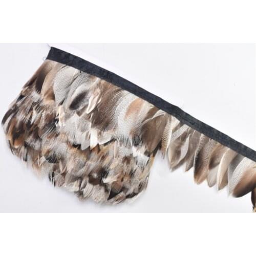 10Meters/Lot Natural Pheasant Feather Trim Fringe Ribbon Width/6-8CM Rooster Goose Feathers for Crafts Wedding Plume Decoration