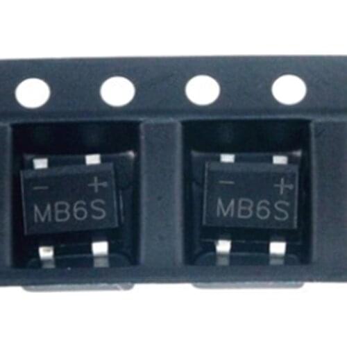 10PCS/LOT MB6S 600V 0.5A SOP-4 SMD rectifier diode bridge mb6s