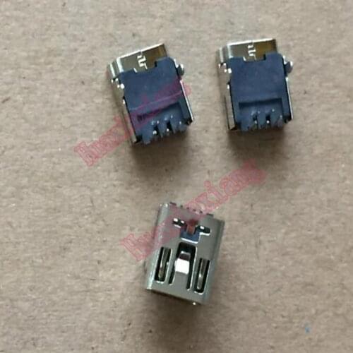 100PCS/Lot Mini USB Female connector 5PIN 90 Degree 2-fixed feet socket connector