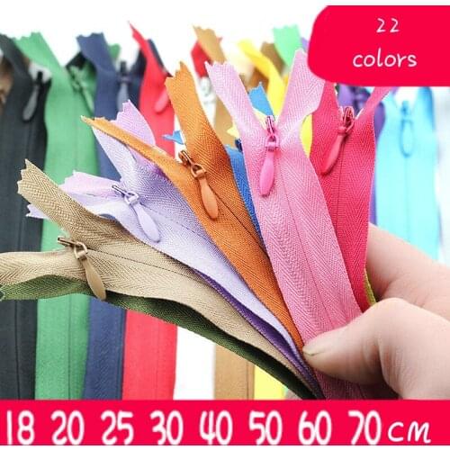 100pcs/lot Wholesale Invisible Coil Nylon Zipper Close end Cushion Skirt Pillow Dress Fasteners Sewing Accessories