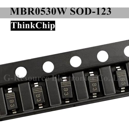 100pcs) MBR0530W SOD-123 1206 SMD Schottky Diode MBR0530 SOD123 (Marking B3)