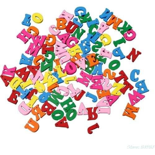 100Pcs/Pack Mixed Heart Flower Letters Wooden Buttons Sewing Scrapbooking DIY