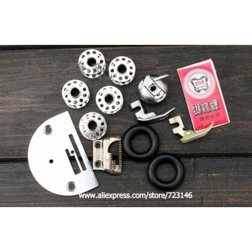 13/5 PCS OLD HOME Sewing Machine Part Accessories BOOBNE CASE+Belt+NEEDLE PLATE+FEED DOG+HA x 1 Needles FOR OLD SINGER PFAFF