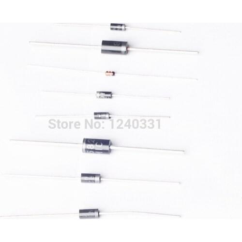 1N4148 1N4007 1N5819 1N5399 1N5408 1N5822 FR107 FR207,8values=100pcs,Electronic Components Package,Diode Assorted Kit