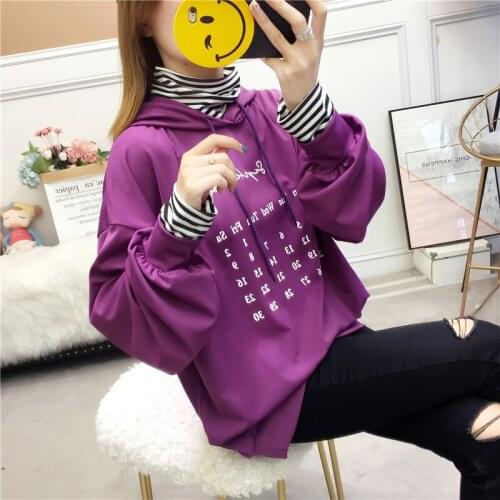 #2108 Long Sleeve Cotton O-neck Woman Sweatshirt Printed Harajuku Thin Hooded Sweatshirts For Women Streetwear Loose Sweatshirt