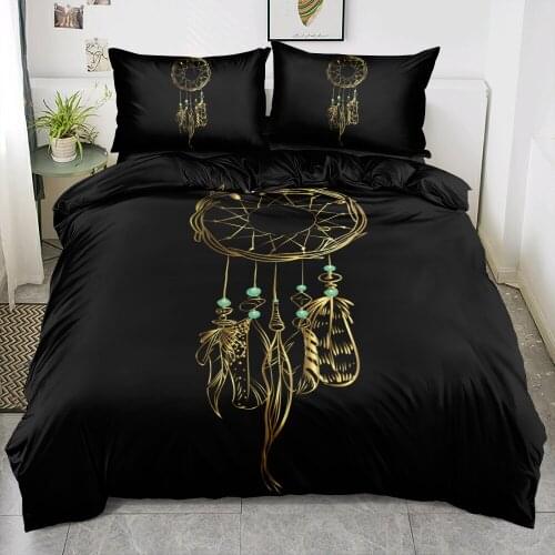 3D Beddings Linens Bed Set Duvet Quilt Covers Pillow Shames King Queen Full Twin Size Bohemian Black Custom Design Beddings Sets
