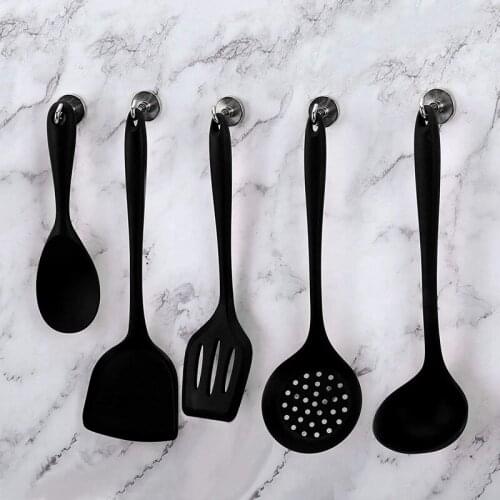 MLGB 5 Pcs Silicone Kitchen Utensils Spatulas Slotted Spoon Heat Resistant for Non Stick Cookware Baking Cooking