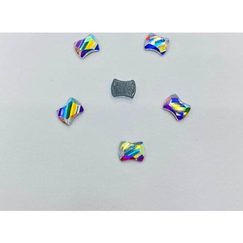 5x7mm Curvy Shape Crystal AB Hot Fix Flat Back Iron On Rhinestone