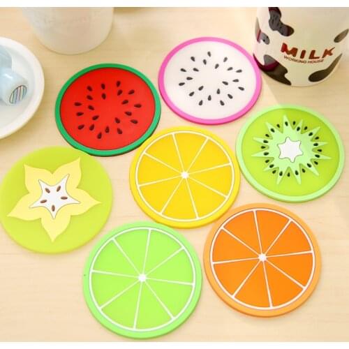 7 pcs/lot Fresh Fruit Coaster Novelty Placement for Mugs Cup Table Decoration Stationery Office Material School Supplies