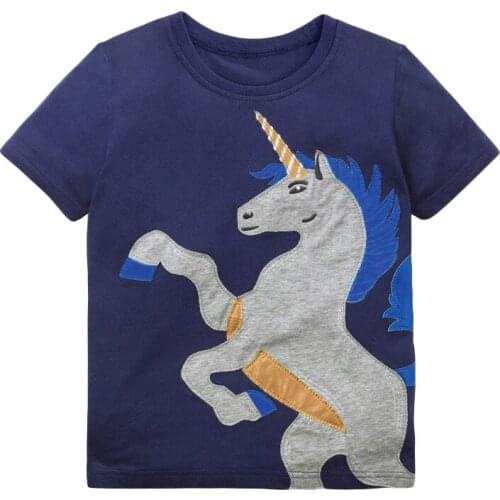 Bambino 2021 New Tees of Children 2-7 Years Unicorn Pure Cotton T shirt for Kids Boys Tops Clothing Baby Clothes Child Costume