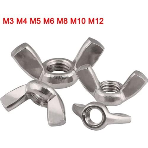 316 Stainless Steel DIN315 Butterfly Wing Nut Wing Nuts Butterfly Nut Hand Tighten Nuts Thumb Nuts M3 M4 M5 M6 M8 M10 M12