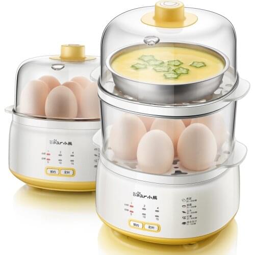 Bear 220V Electric Mini Egg Cooker Boiling Food Egg Steamer Breakfast Steamed Egg Machine Household Egg Machine ZDQ-C14E1