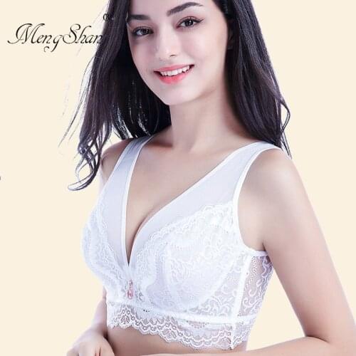 New ultra-thin sexy lace bra Comfortable fat mm size Underwear girl No Sponge Large lingerie femme sujetador mujer push up