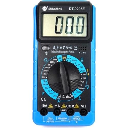 SUNSHINE Digital Multimeter DT-9205E AC/DC Voltage Current Resistance Capacitance Tester Handheld test instrument Power meter