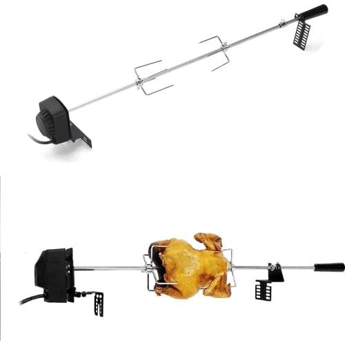 Automatic Electric BBQ Grill Rotisserie Parts BBQ Motor Spit Roaster Rod Meat Fork Kit Set Outdoor Camping Barbecue Tools