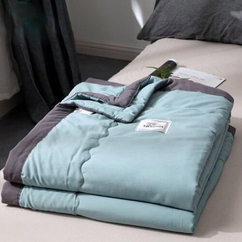 Wash cotton solid color summer quilt air conditioner children single double cool core comforters