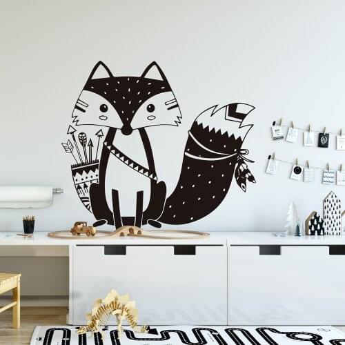 Beautiful Fox Wall decal Animal vinyl Wall sticker home decor for Baby Room Kids Rooms bedroom Decoration nursery Mural G659
