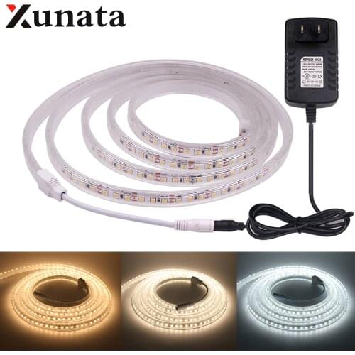 2835 LED Strip DC 12V 24V +Plower Supply 120LEDs/m IP67 Waterproof Natural Warm White Flexible Tape LED Light Lamp 0.5m-10m