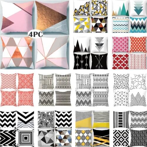 Hot Sale 4PC per Lot Mix Nordic Geometric Pillowcase Modern Fashion Polyester Decorative Pillows Cover Sofa Chair Cushions Cover