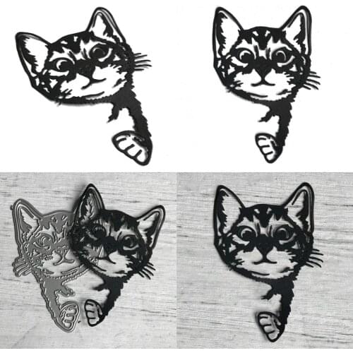 Cat Metal Cutting Dies Stencil Scrapbooking DIY Album Stamp Paper Card Mold Embossing Decoration H55A