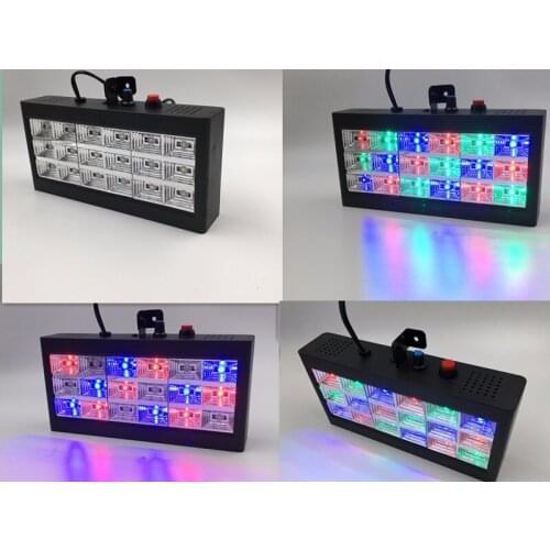 4pcs/lot Mini Sound Control 18 RGB LED room strobe Disco Party DJ Light Show LED Strobe Grille Lamp Home Entertainment 110v 220v