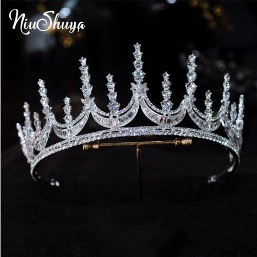 NiuShuya Baroque Wedding Hair Accessories for Women Bride Fashion Jewelry Princess Headpiece Rhinestone Gift