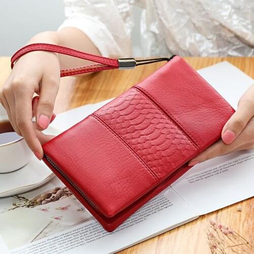 New Fashion Women Wallets Long Style Multi-functional wallet Purse High Capacity Drawable Phone Bag Wallet Wrist Strap