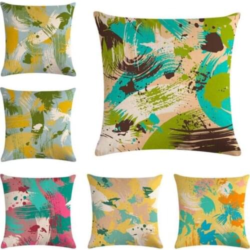 New Color Graffiti Style Polyester Printing Pillow Cover Sofa Cushion Cover Car Pillowcase Lumbar Pillow